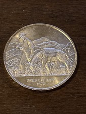 1973 World Mint Corp One Silverado 1 oz .999 Fine Silver Round Prospector Donkey 84.97 per troy oz