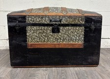 Antique Camel Back Steamer Trunk Chest