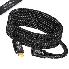 6.6ft/2m USB C Extension Cable- Compatible with Thunderbolt 6.6ft/2M, Black