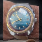 Vintage Seiko Electra Mechanical Watch Blue-Red Sunburst Dial-Running-USA Seller