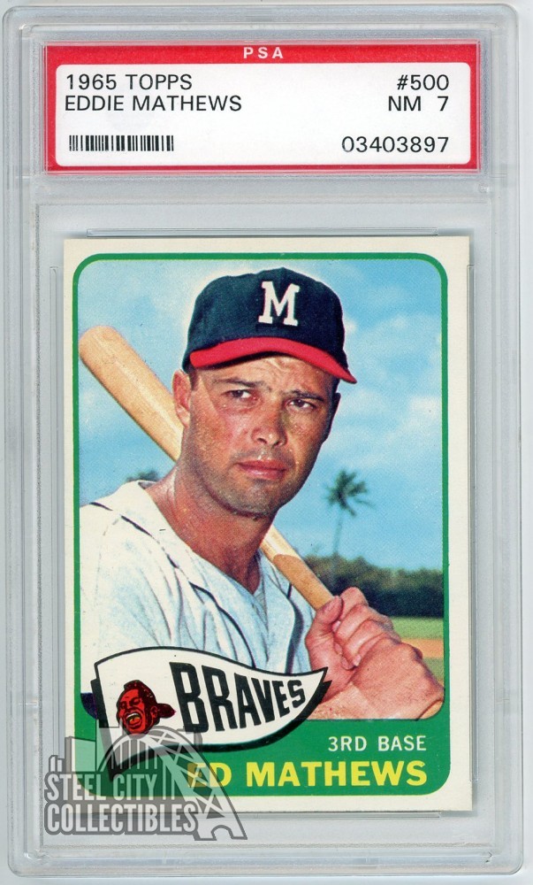 Eddie "Ed" Mathews 1965 Topps Card #500 PSA 7 NM