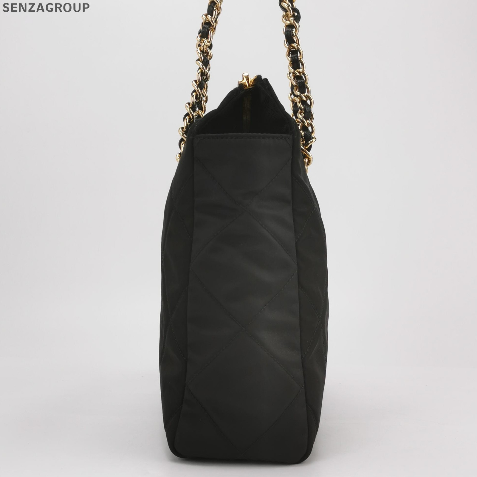 Prada Black Gold Parachute Chain Shoulder Bag Classic Women thumbnail 4