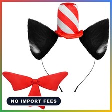 Cat Ears Headband Red Stovepipe Hat and Bow In The Cute Costume Cosplay Party