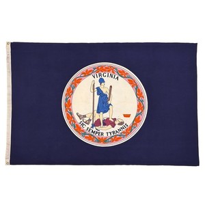 Vintage Cotton Virginia American State Flag Cloth Sic Semper Tyrannis USA