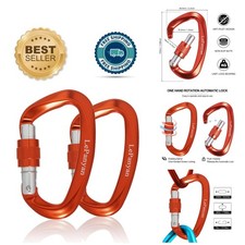 Professional Grade 25KN Screw Lock Carabiner Pair   Safe for Outdoor Adventures