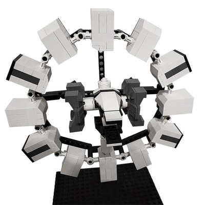 Spacecraft Model with Landers 690 Pieces from Sci-Fi Movie MOC Build Gift