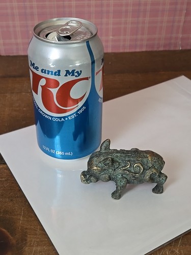 Vintage Chinese Feng Shui Wealth Pig / Bronze ? Wild Boar Figure - Picture 17 of 17