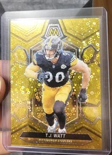 2024 Mosaic Football TJ WATT #188 Gold No Huddle 1 /10 Steelers Book End