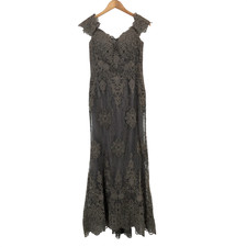 Cameron Blake Women Lace Mermaid Long Formal Gown Gray 8