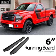 APS Running Board Black 6" Fit Ford F150 Regular Cab 09-14