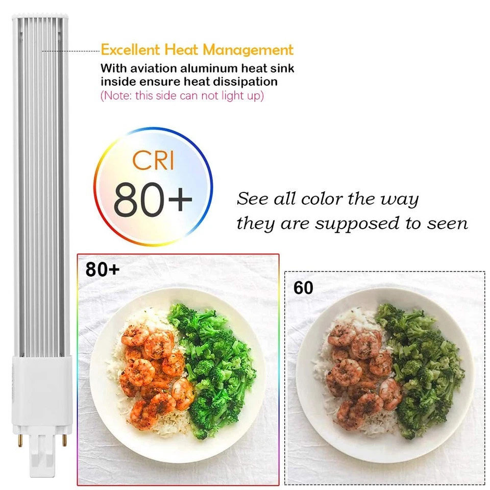 2-Pack 6W LED GX23 PL Lamp GX23d 2-Pin Base 13W CFL/Compact Fluorescent Lamp ... - Image 4 of 4