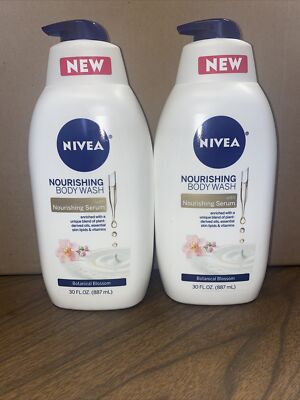 (2) Packs NIVEA Nourishing Body Wash Botanical Blossom - 30oz Each NEW