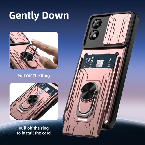 Funda tipo billetera a prueba de golpes con soporte + vidrio templado para Motorola Moto G Play 2024 - Imagen 70 de 83