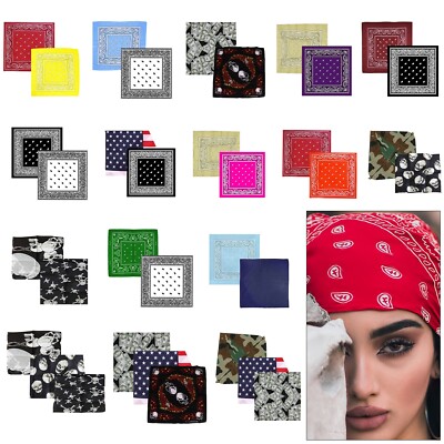 2/3 Set Bandana 100% Baumwolle Bedruckt Halstuch Schal Maske Gemischte Farben/Muster
