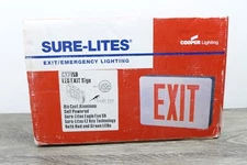 Cooper Sure-Lites LED EXIT Sign CX71SD Black Housing Red Green Aluminum EZ Key