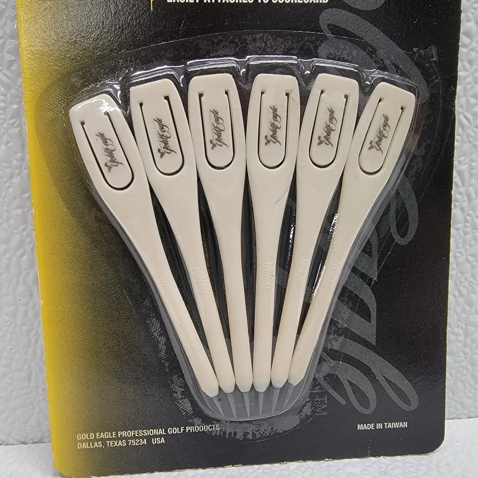 Lápiz de golf de plástico Gold Eagle se adjunta/clips a la tarjeta de puntuación - ¡Nuevo! Foto 3 de 4