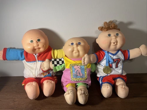 Vintage Cabbage Patch Kids Doll Lot Of 3 80s Clothes 1981 1991 1992 Original