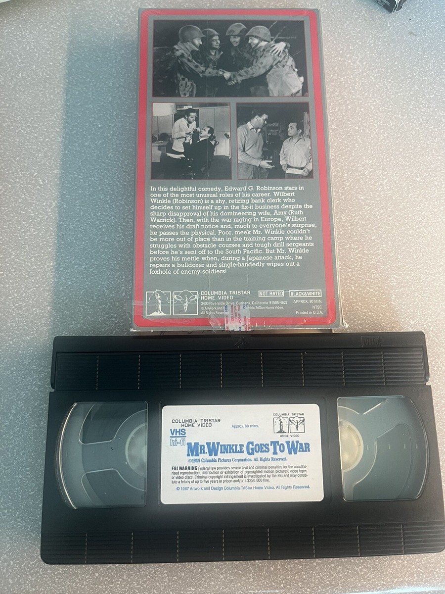RARE VHS MOVIE - “MR. WINKLE GOES TO WAR” - EDWARD G