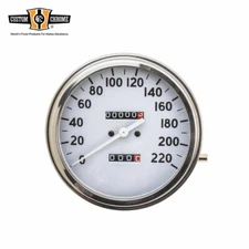 KM/H 36-40 White Face Speedometer Gauge 1:1 Ratio For Harley Davidson Fat Bob