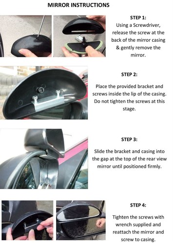 2x New Universal Blind Spot Mirror Wide Angle Rear Side View Vehicle Car Truck - Picture 6 of 6