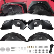 Front & Rear Inner Fender Liners for Jeep Wrangler JK JKU 4WD 2007-2018 (Black)