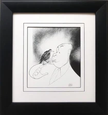 Al Hirschfeld "The Birds- Alfred Hitchcock" CUSTOM FRAMED ART Celebrity Movie