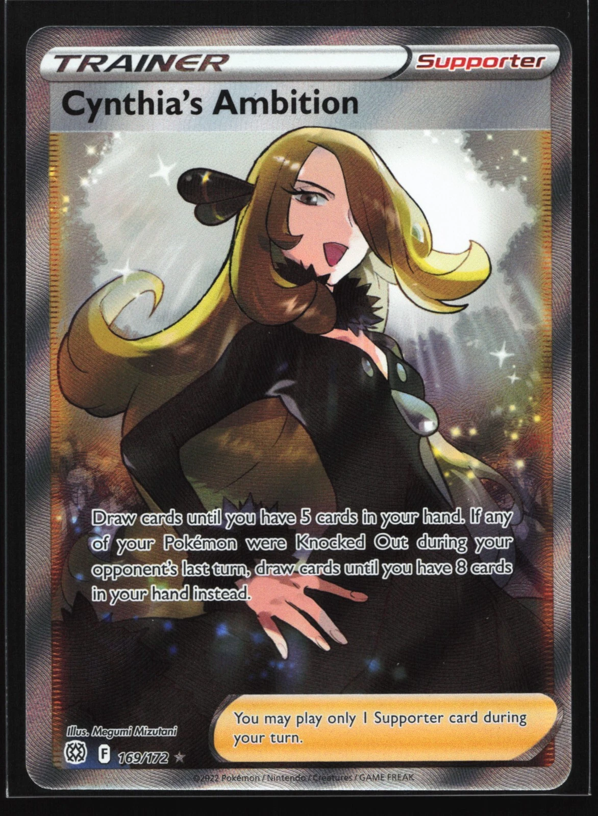 Pokemon Cynthia's Ambition 169/172 Brilliant Stars Ultra Rare Full Art Holo NM