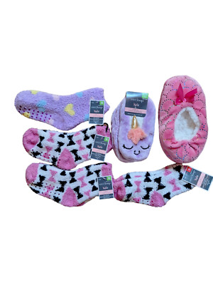 Girls' Cozy Slippers Size S/M  lot of 6   West Loop