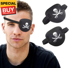 2 pcs Pirate Eye Patch,3D Black Eye Patches for Adults and Kids,Medical Eye Patc