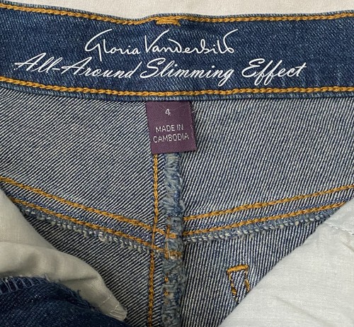 Nuevo con etiquetas Pantalones Cortos de Jean Gloria Vanderbilt Mujer Relajado Efecto Adelgazante Denim Talla 4 - Imagen 5 de 10
