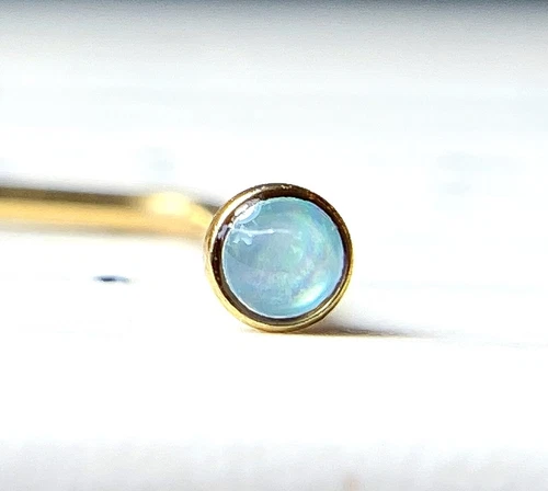 1pc Illuminating Stone L-Bend Nose Ring Piercing Jewelry 20g Nostril Stud Screw