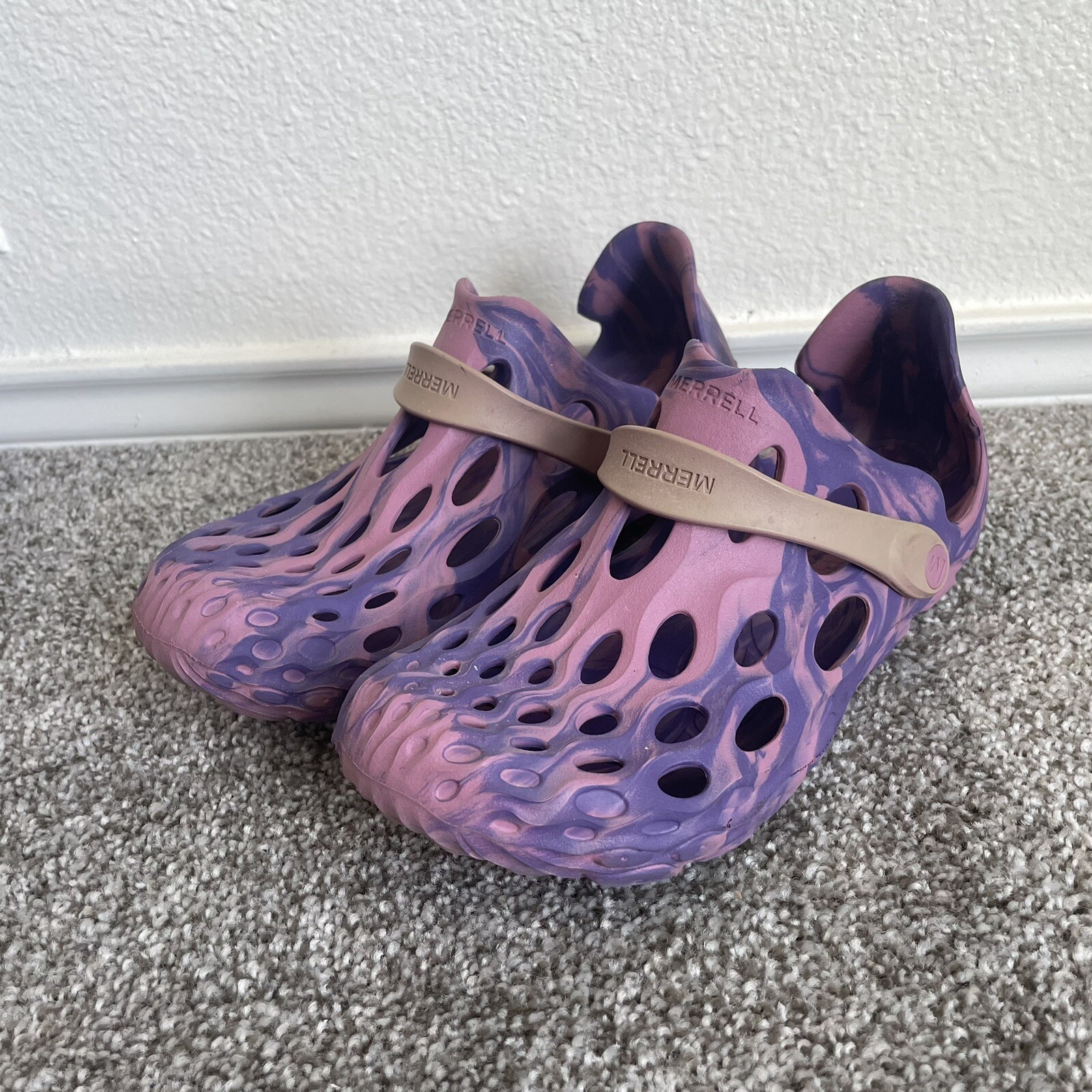 Scarpe Merrell Erica Hydro Moc slip on acqua donna 9 viola rosa tie dye comode