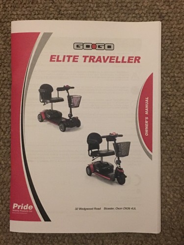 Pride Go-Go Go Go Elite Traveller Mobility Scooter Owner’s Manual Instructions