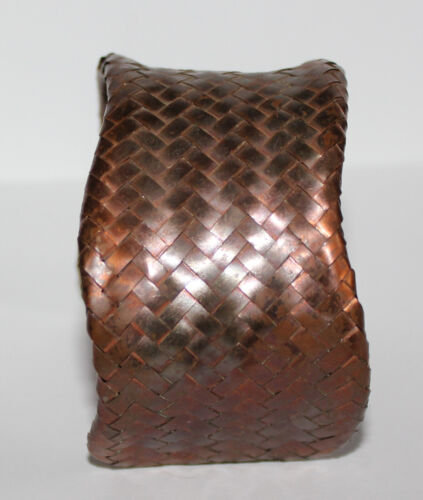 Vintage Copper Weaved Statement Cuff Bracelet CSM2 - Picture 2 of 7