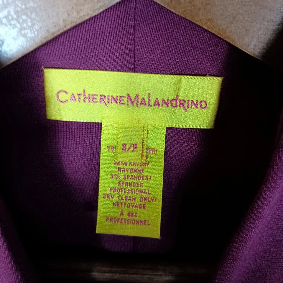 Vestido Vaina Catherine Malandrino Mujer Pequeño Púrpura Plisado Cuello en V Cremallera Cóctel Foto 4 de 4