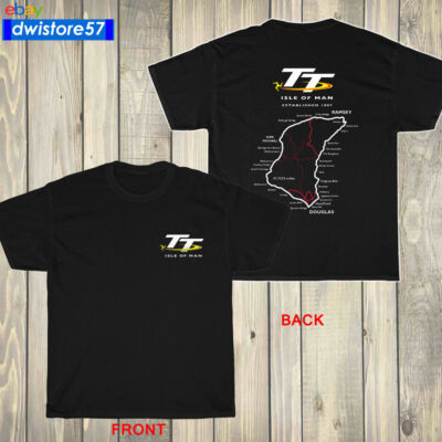 New Isle of Man TT Racing Track Map Island Logo Many Color Unisex T-Shirt S-5XL