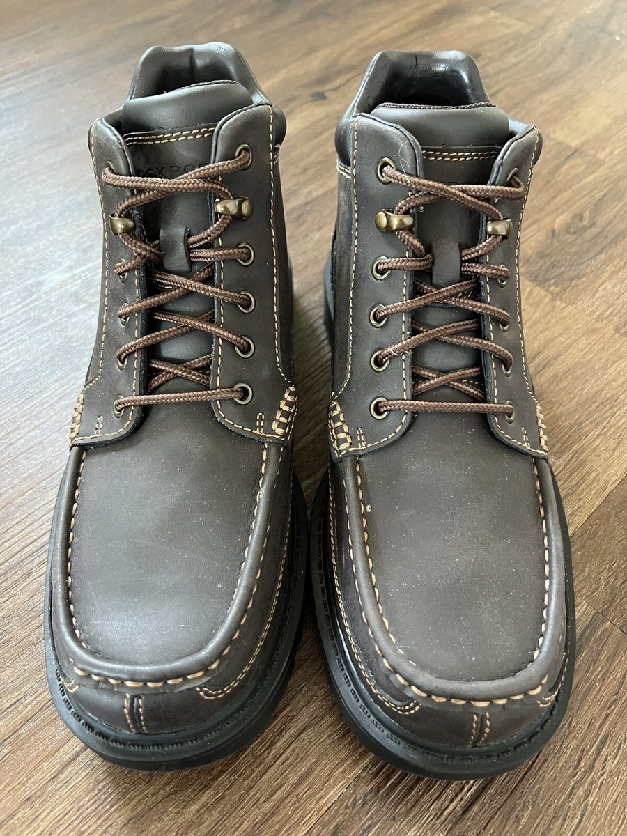 Rockport Mens Leather Waterproof Walking Hiking Boots, Brown