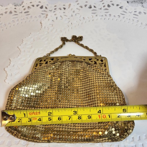 Kleine Vintage Abendtasche Gold Mesh Whiting und Davis Co 1940-50er Jahre - Bild 10 von 11