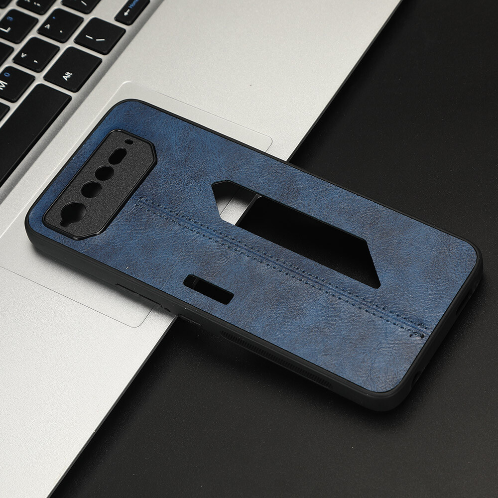 For ASUS ROG Phone Suture Soft Edge PU Leather PC Hard Back  Case