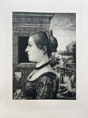 ANTIQUE PRINT AFTER FRANCESCO COSSA PORTRAIT DONNA CANONICI