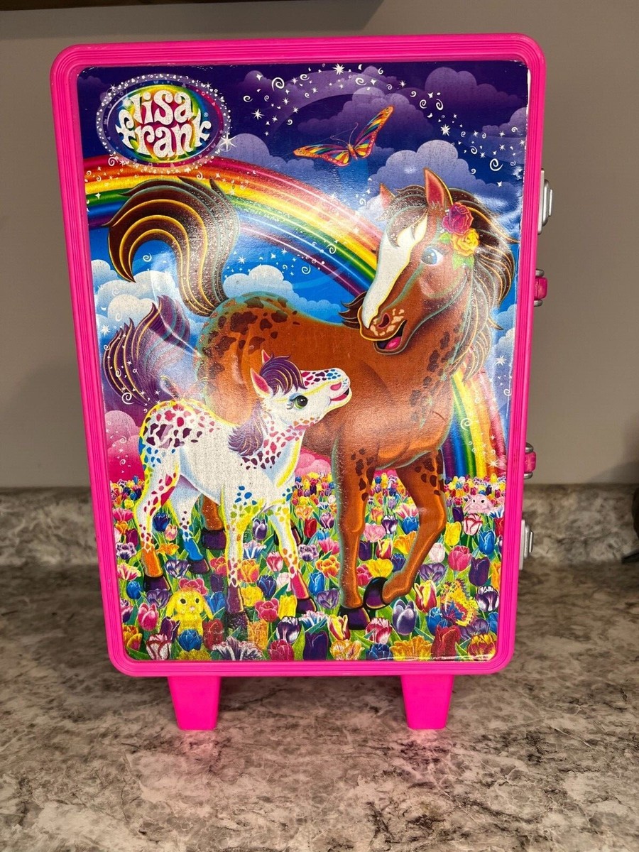 Rare Vintage Lisa Frank Rainbow Chaser Horses Pink Suitcase