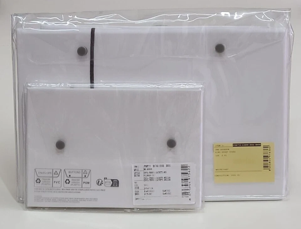 Frette One Bourdon King Duvet Cover Set White/Grey 100% Cotton Percale - Image 3 of 4