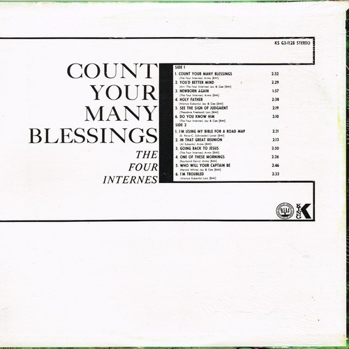 FOUR INTERNES count your many blessings U.S. KING LP-1128_1971 sealed GOSPEL - Picture 4 of 4