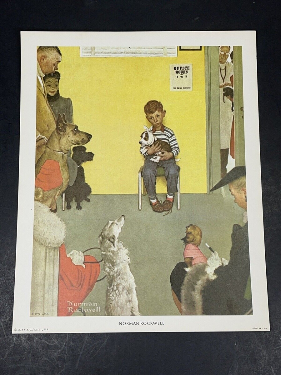 額装品/Waiting For the Vet/mini/ノーマン ロックウェル ポスター ノーマン ロックウェル ビンテージ 絵画 インテリア A3