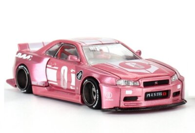 NISSAN Skyline GT-R (R34) - KAIDO Factory V1 - pink - Mini GT 1:64