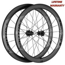 Ruote Freno a Disco 700C 50mm Bici da Strada Tubeless Carbonio Raggi Ruote Mozzo Ceramica