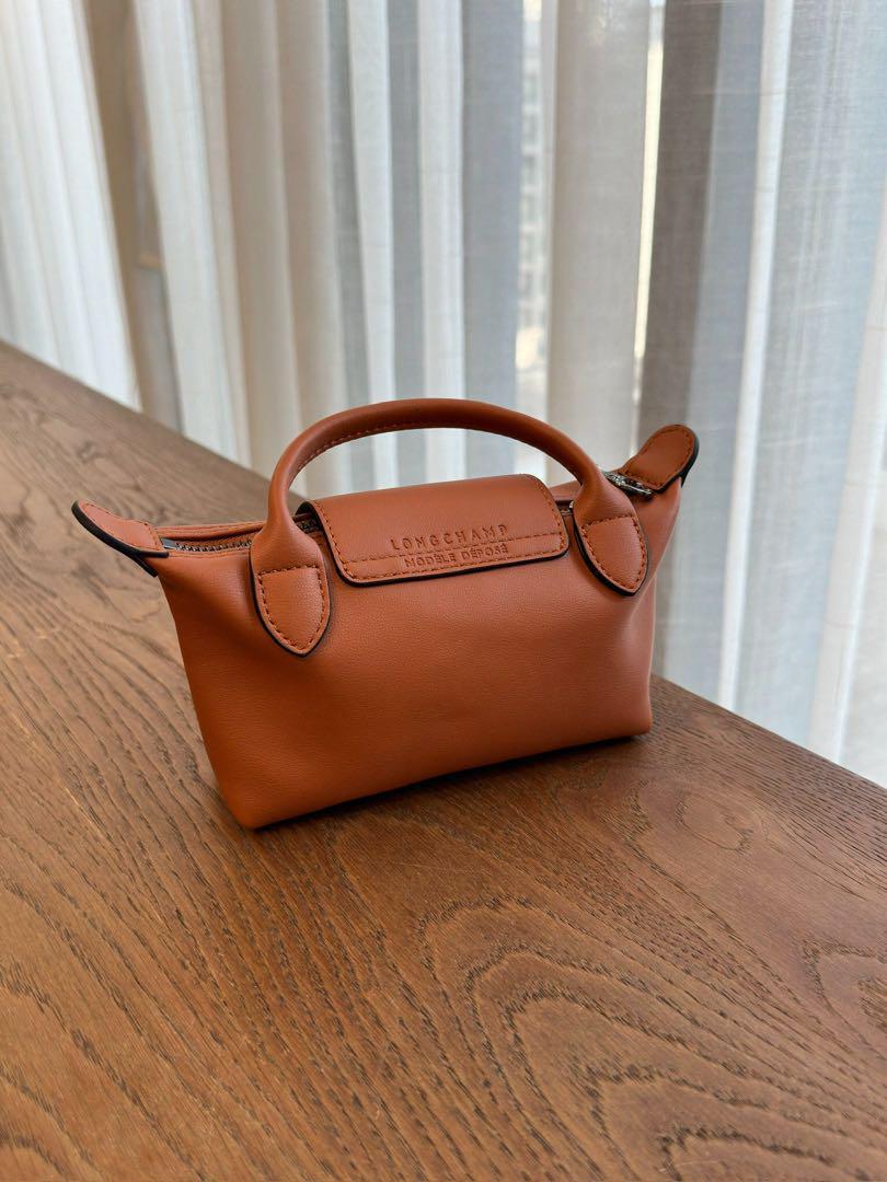 Longchamp Brown Le Pliage XS Extras Original Handle Bag