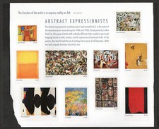 MALACK 4444 44c Abstract Expressionists Full Sheet, VF OG NH sheet4444