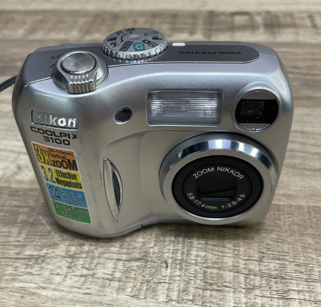 Nikon Coolpix 3100 3.2MP Digital Camera Silver No Battery Untested