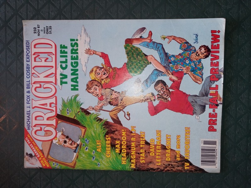 CRACKED Magazine #  232 TV CLIFF HANGERS Pre-Fall Preview November 1987